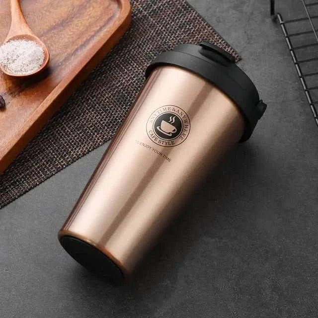 Thermasip Insulated Stainless Steel Travel Mug 500ml Leak-Proof Double-Walled Vacuum Flask