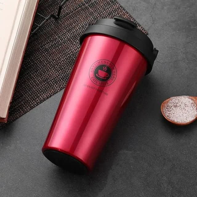 Thermasip Insulated Stainless Steel Travel Mug 500ml Leak-Proof Double-Walled Vacuum Flask