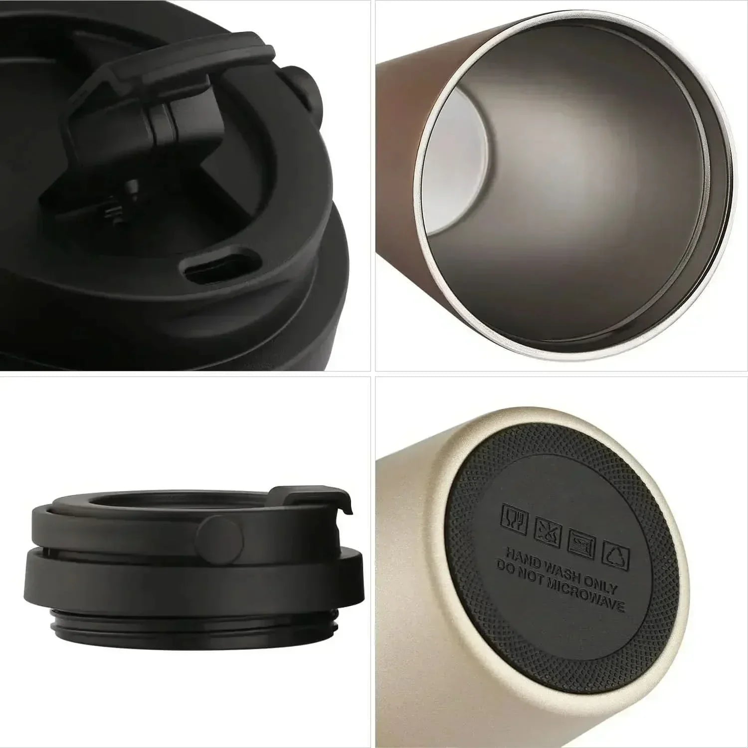 Thermasip Insulated Stainless Steel Travel Mug 500ml Leak-Proof Double-Walled Vacuum Flask