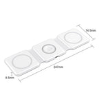 Foldable 3-in-1 Wireless Charger 15W Fast Charging for Phone AirPods Apple Watch Black White