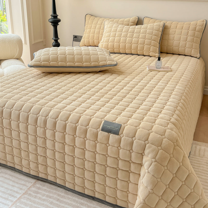 Soft Plush Square-Textured Bedspread Throw Blanket 79x90 Inches Multiple Colors