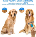 Double-Sided Pet Grooming Brush Stainless Steel Pins Pain-Free Detangling for Dogs Cats Rabbits