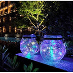Solar Mason Jar Lamp with Cracked Glass and Hemp Rope Warm LED Outdoor Solar Light Waterproof