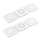 Foldable 3-in-1 Wireless Charger 15W Fast Charging for Phone AirPods Apple Watch Black White