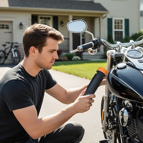 Buffora Cordless Car Polisher 12,000 RPM Wireless Rechargeable Detailing Tool with Adjustable Speed and Foam Pads