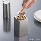 Stainless Steel Toothpick Holder Automatic Push-Open Compact Hygienic Toothpick Dispenser