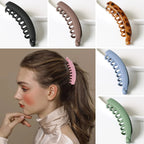 Large Banana Hair Clips Durable ABS Matte Finish Strong Grip Hair Accessories for Women 6 Colors