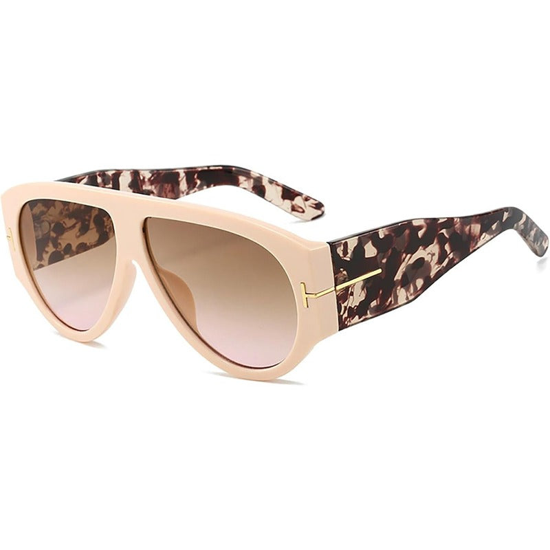 Oversized Aviator Sunglasses Women UV400 Protection Lightweight Durable AC Plastic Frame