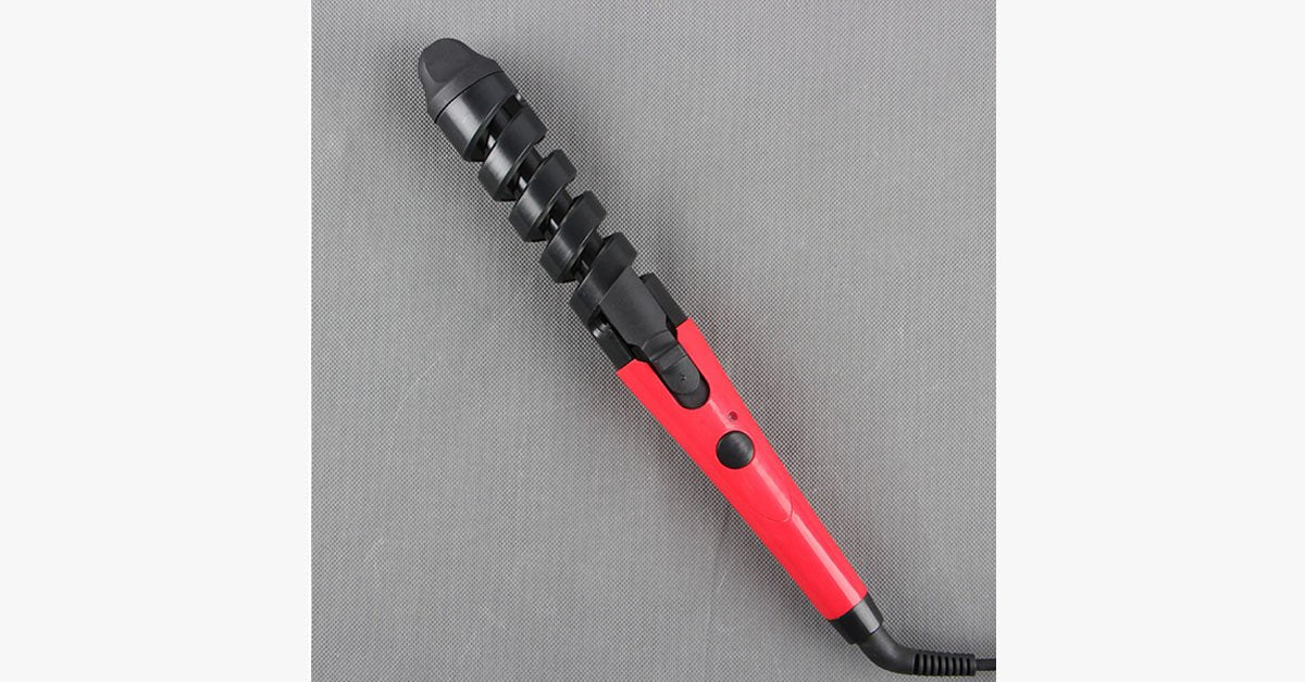 Spiral Curling Iron Tourmaline Ceramic Finish Adjustable Heat 120-200°C for Wet and Dry Hair
