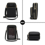 Touchscreen Phone Crossbody Bag with RFID Blocking and Removable Straps, Synthetic Leather, Fits Phones Up to 6.5 Inch