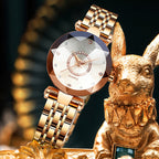Ladies Waterproof Quartz Watch Stainless Steel Strap Starry Diamond Dial 26mm