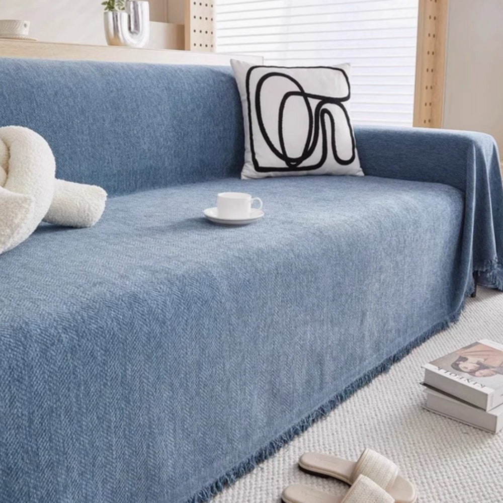 Minimalist Waterproof Chenille Sofa Cover Pet-Friendly Machine Washable Various Sizes