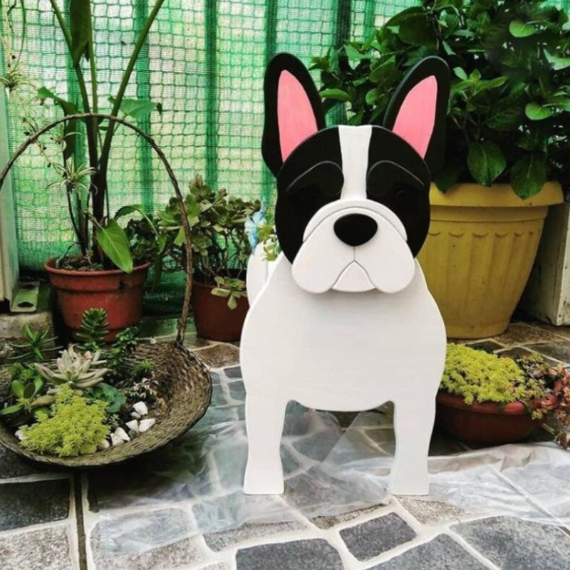 Cute Wooden Animal Flowerpot Hand-Painted Decorative Planter for Indoor and Outdoor Use Small and Large Sizes