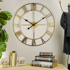 Large Metal Wall Clock 60cm Diameter Contemporary 3D Design Battery Operated