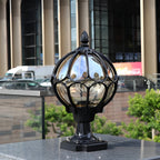 Vintage Outdoor LED Pier Mount Post Light Clear Glass Globe Black Bronze Aluminum