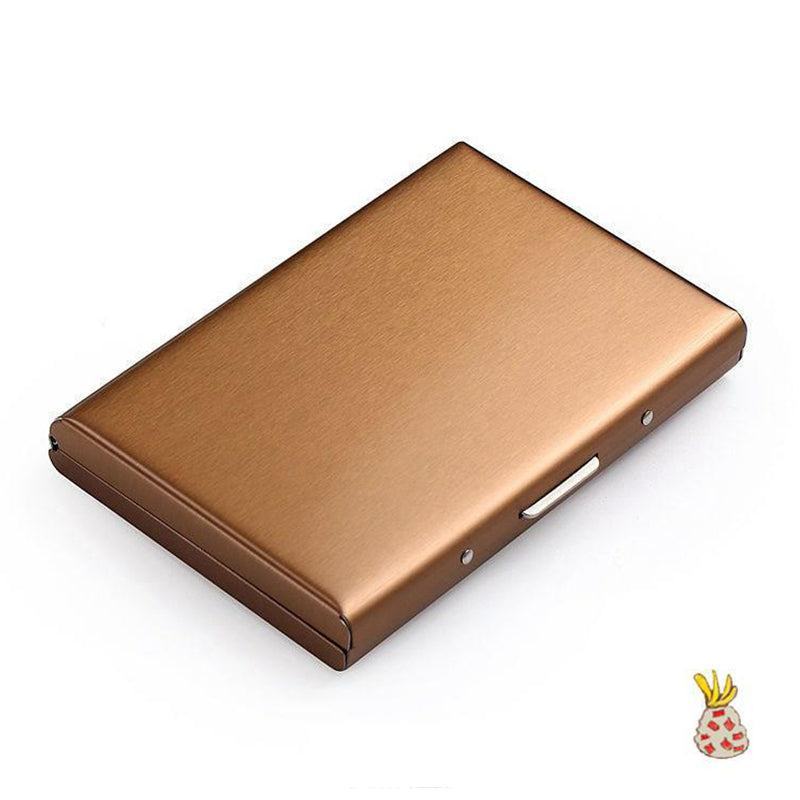 Ultra-Thin Stainless Steel Card Case with RFID Theft and Demagnetization Protection, Holds 6 Cards