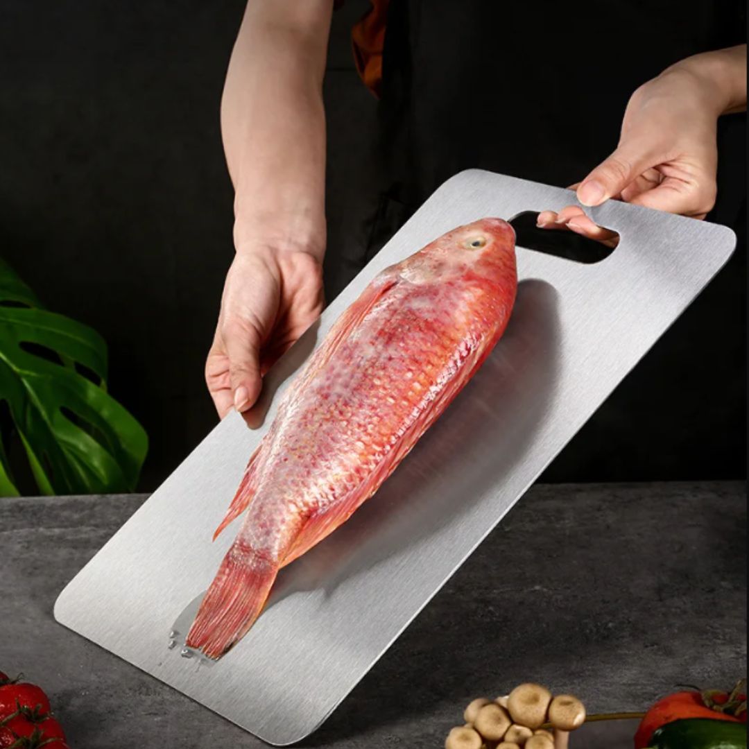 TitanPro Stainless Steel Cutting Board Durable Rust-Proof Antibacterial Kitchen Chopping Block