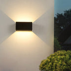 Modern Outdoor Waterproof Rectangular Aluminum LED Wall Sconce Lamp Black or White 12W/24W Hardwired
