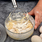 Stainless Steel Dough Whisk Ergonomic Handle Compact Lightweight Kitchen Tool