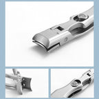 Portable Stainless Steel Nail Clippers Ultra-Sharp Curved Edges Wide Jaw for Thick Nails with Nail Catcher