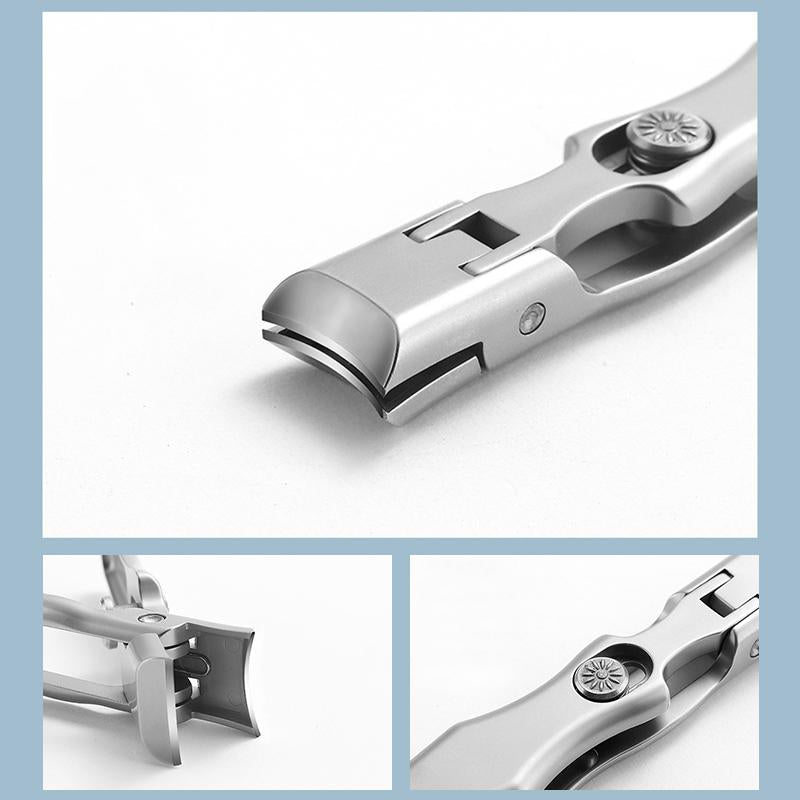 Portable Stainless Steel Nail Clippers Ultra-Sharp Curved Edges Wide Jaw for Thick Nails with Nail Catcher