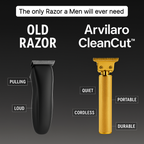 Precision Trimmer with Carbon Steel Blades Cordless Beard Grooming Kit Black Gold