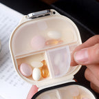 Portable Daily Pill Organizer 7-Section Water-Resistant Compact White PET Silicone Pill Box