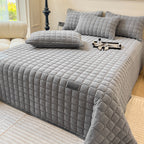Soft Plush Square-Textured Bedspread Throw Blanket 79x90 Inches Multiple Colors