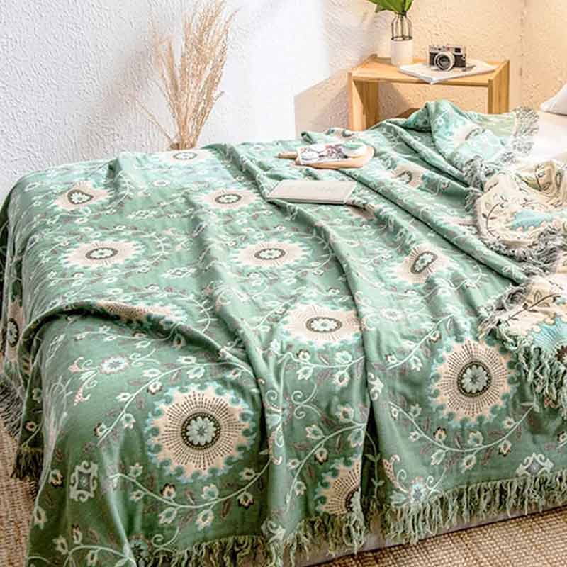 Reversible Cotton Sofa Cover Blanket Soft Durable Couch Throw Machine Washable Multiple Sizes
