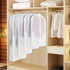 6-Piece Clear Garment Bags with Full-Length Zipper 61x137 cm Durable Breathable Storage Covers