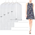 6-Piece Clear Garment Bags with Full-Length Zipper 61x137 cm Durable Breathable Storage Covers