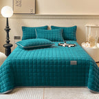Soft Plush Square-Textured Bedspread Throw Blanket 79x90 Inches Multiple Colors
