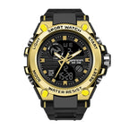 Men's Waterproof Dual-Display Sport Watch with Luminous Dial and Resin Strap