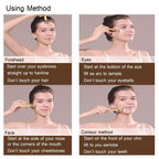 Facial T-Bar Gold Massager Vibrating Skin Roller for Face and Neck with Geranium Plated Metal