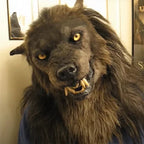 FurryMask Realistic Werewolf Mask with Artificial Fur Halloween Costume Headgear