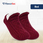 Fleece-Lined Thermal Slipper Socks Non-Slip Grips Warm Cozy Indoor Socks Acrylic Polyester