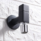 Wall-Mounted Bathroom Faucet Knob Handle Solid Brass Round Single Handle 3.5" Height Black Chrome Gold White Brushed Brass