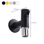 Wall-Mounted Bathroom Faucet Knob Handle Solid Brass Round Single Handle 3.5" Height Black Chrome Gold White Brushed Brass