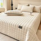 Soft Plush Square-Textured Bedspread Throw Blanket 79x90 Inches Multiple Colors