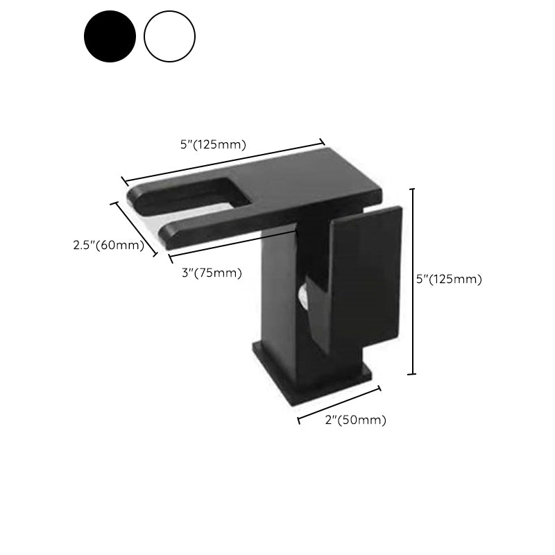 Single-Handle Bathroom Sink Faucet Black Chrome Stainless Steel LED Light 1-Hole Modern Basin Faucet