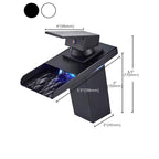 Single-Handle Bathroom Sink Faucet Black Chrome Stainless Steel LED Light 1-Hole Modern Basin Faucet