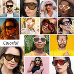 Oversized Aviator Sunglasses Women UV400 Protection Lightweight Durable AC Plastic Frame