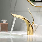 Brass 1-Hole Single Lever Bathroom Sink Faucet Chrome Black Gold Rose Gold