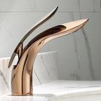 Brass 1-Hole Single Lever Bathroom Sink Faucet Chrome Black Gold Rose Gold
