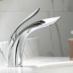 Brass 1-Hole Single Lever Bathroom Sink Faucet Chrome Black Gold Rose Gold