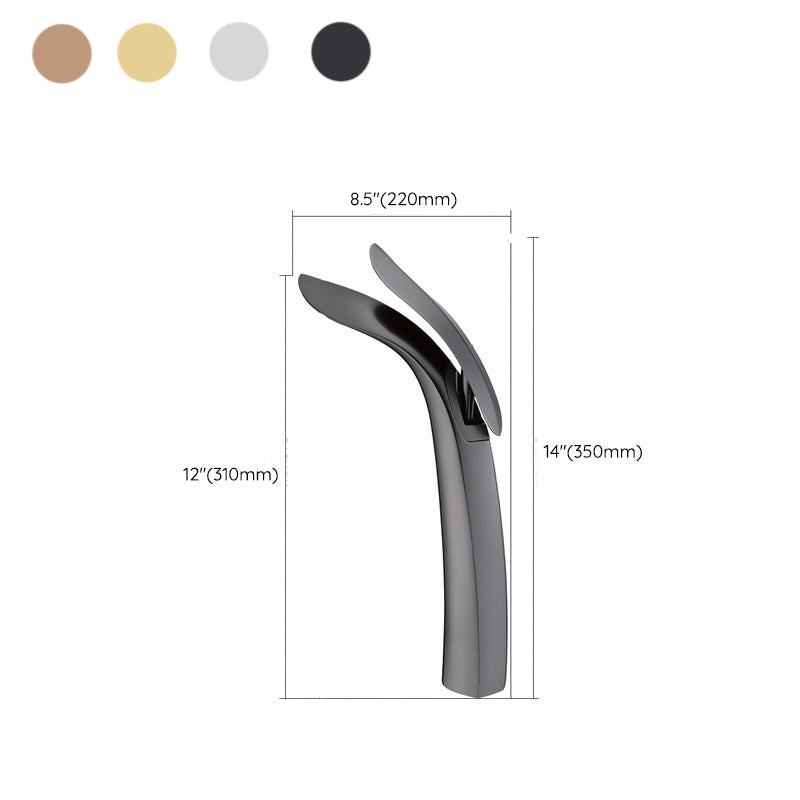 Brass 1-Hole Single Lever Bathroom Sink Faucet Chrome Black Gold Rose Gold
