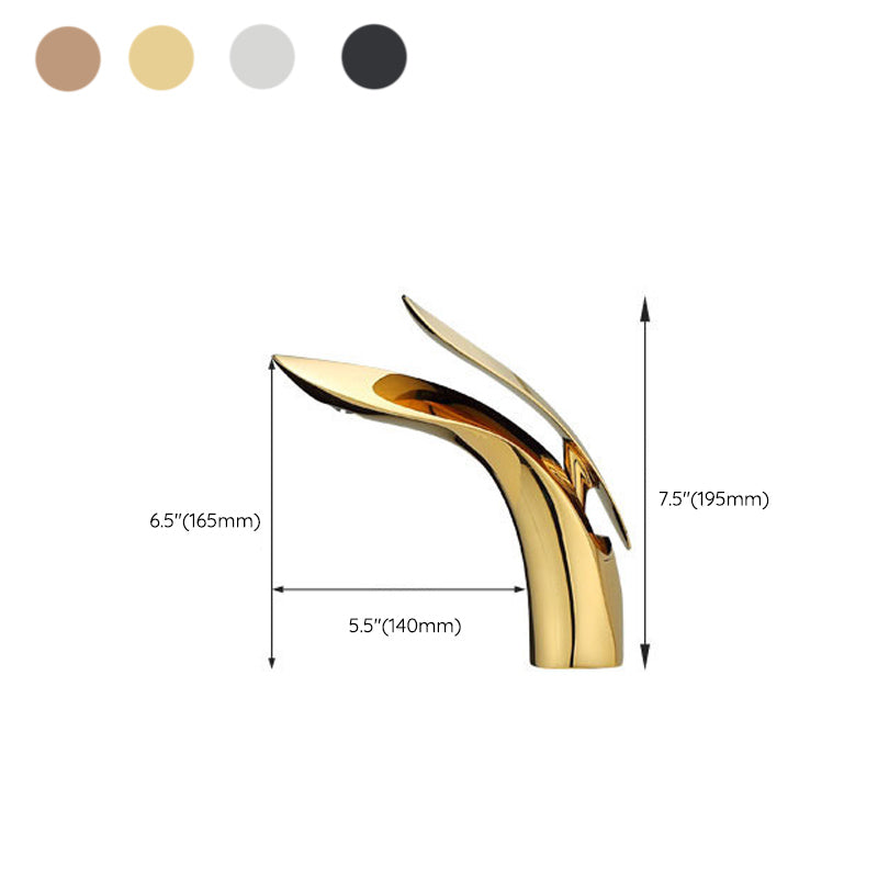 Brass 1-Hole Single Lever Bathroom Sink Faucet Chrome Black Gold Rose Gold