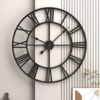 Large Metal Wall Clock 60cm Diameter Contemporary 3D Design Battery Operated