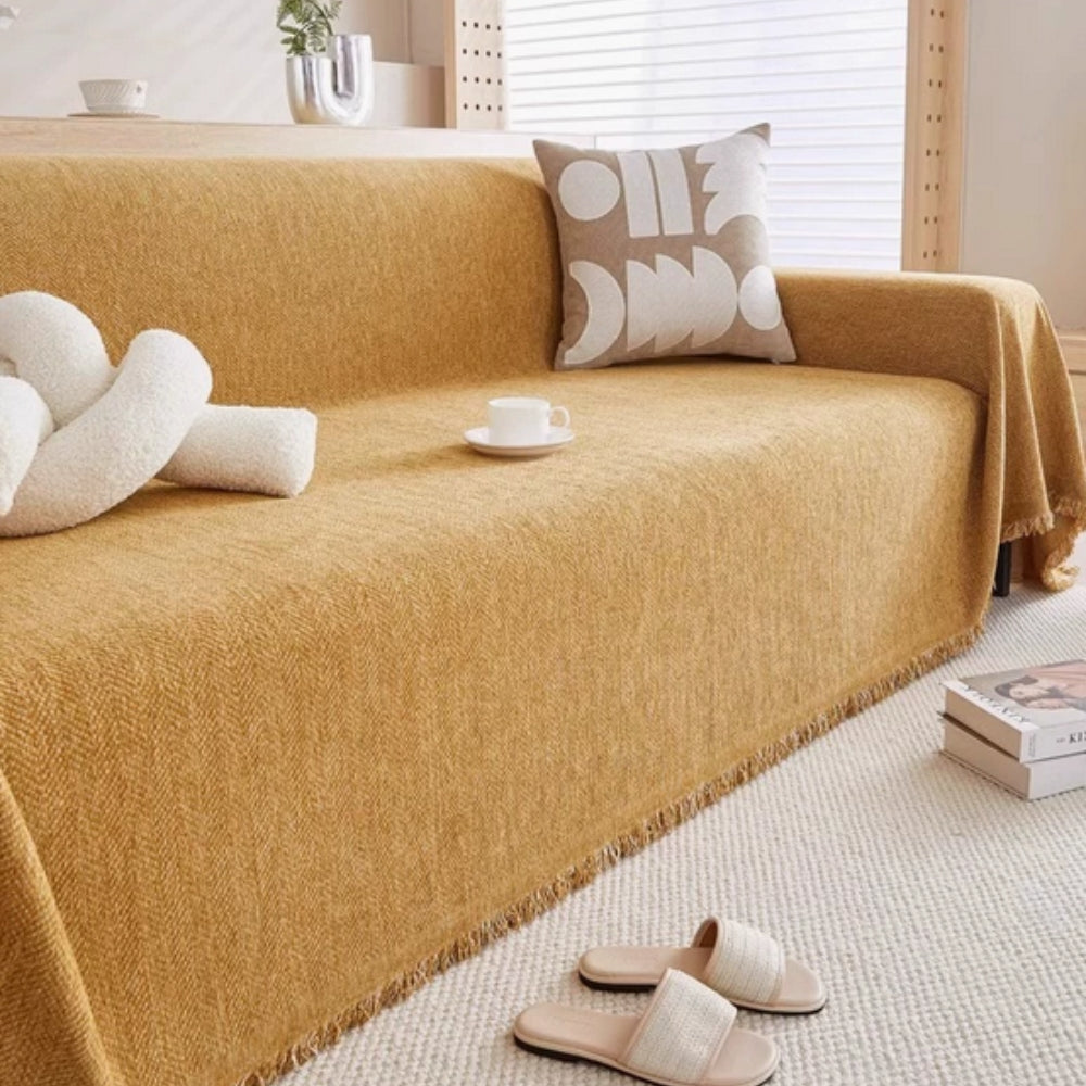 Minimalist Waterproof Chenille Sofa Cover Pet-Friendly Machine Washable Various Sizes