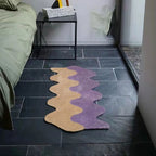 Abstract Color Block Cotton-Polyester Rug 45x120cm Machine Washable Stain Resistant Contemporary Design